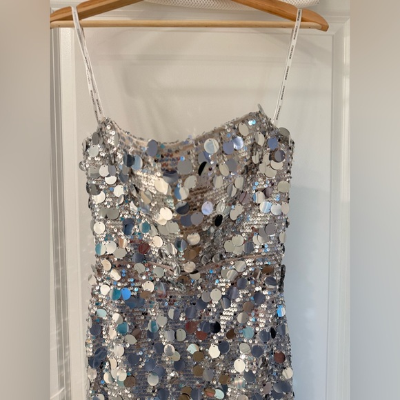 NWOT BRONX AND BANCO FARAH SILVER STRAPLESS GOWN - Picture 12 of 16